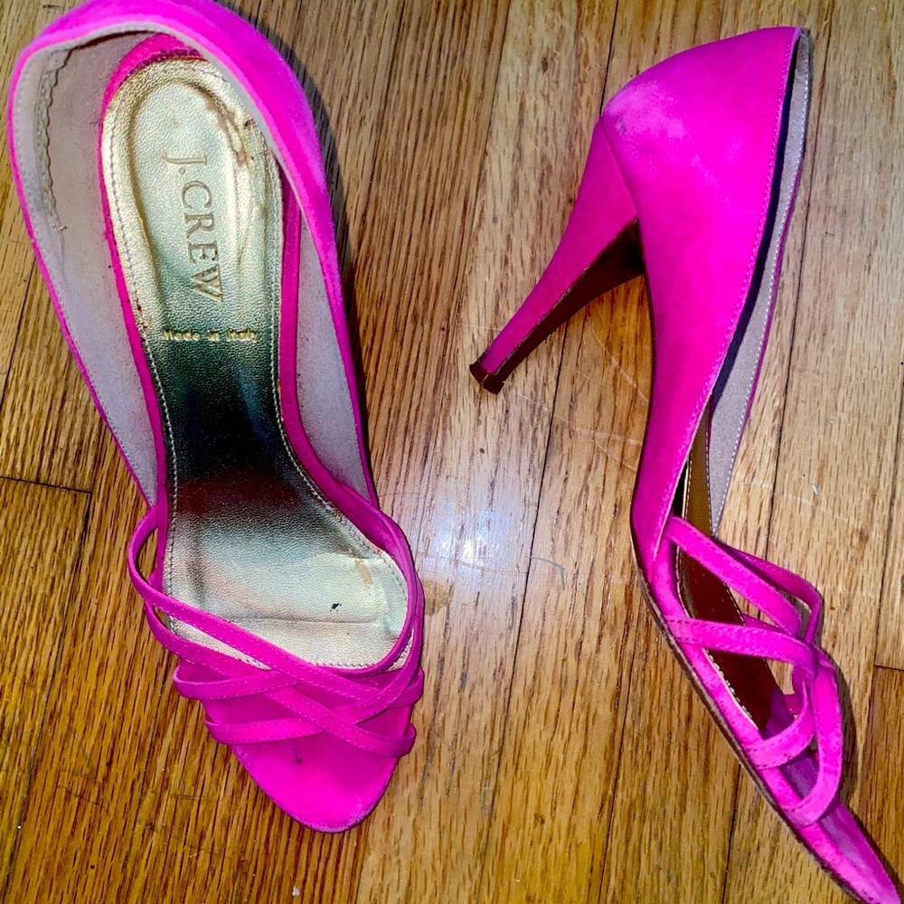 JCrew pink strappy sandals heels size 7